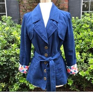 Tulle Blue Belted Jacket